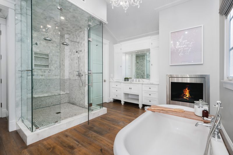 Modern Walk-In Shower with Glass Doors