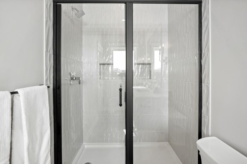 Open Shower with Clear Glass